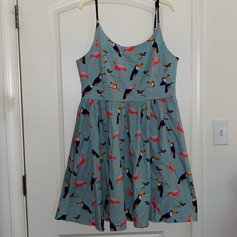 Flamingo and Toucan Print Dress